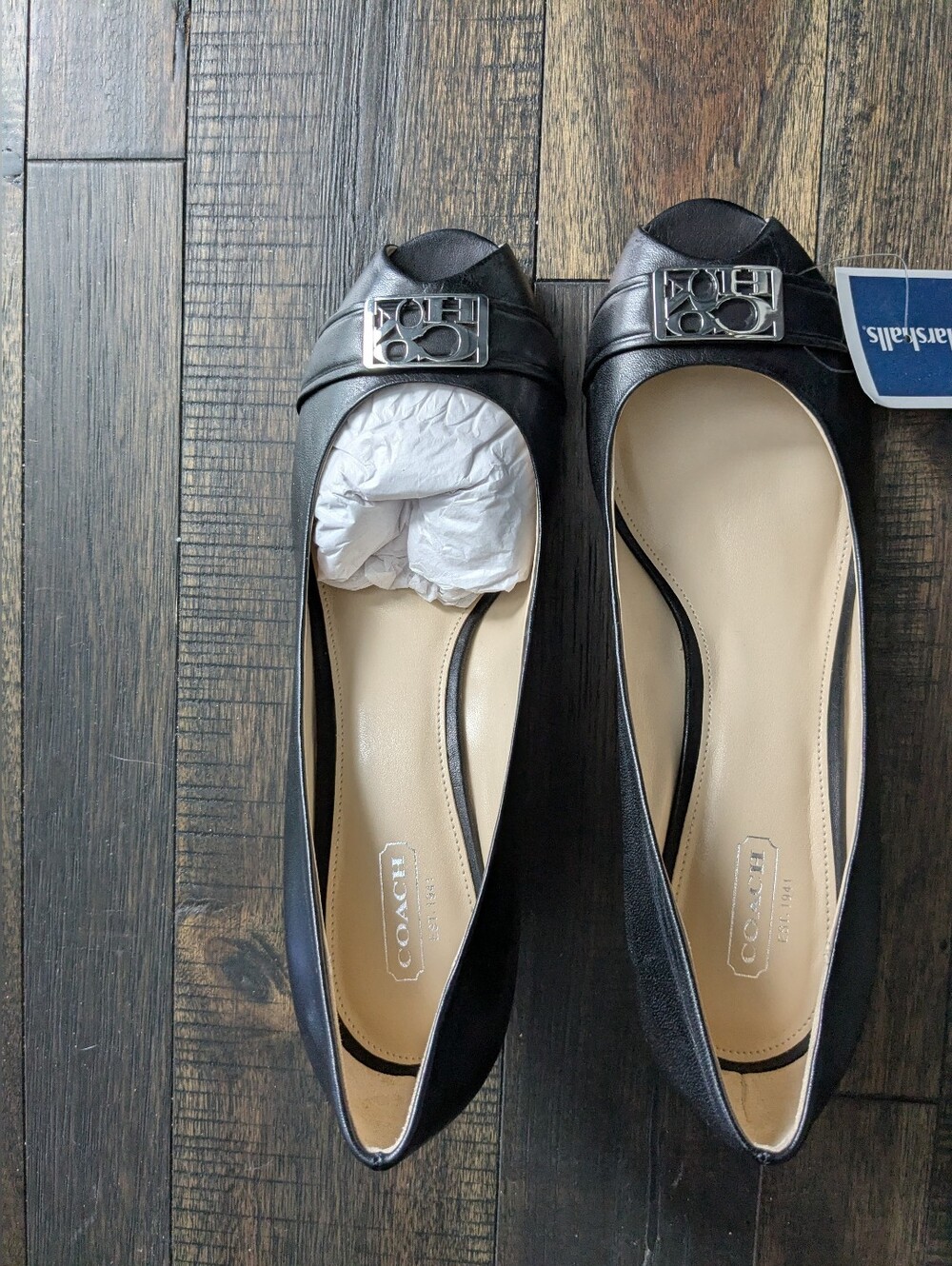 COACH Black Leather Piper Semi Matte with Signature Buckle